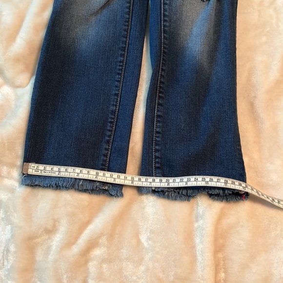 TORRID Premium Denim jeans cut off, distressed, size 12 in dark wash - Picture 8 of 9